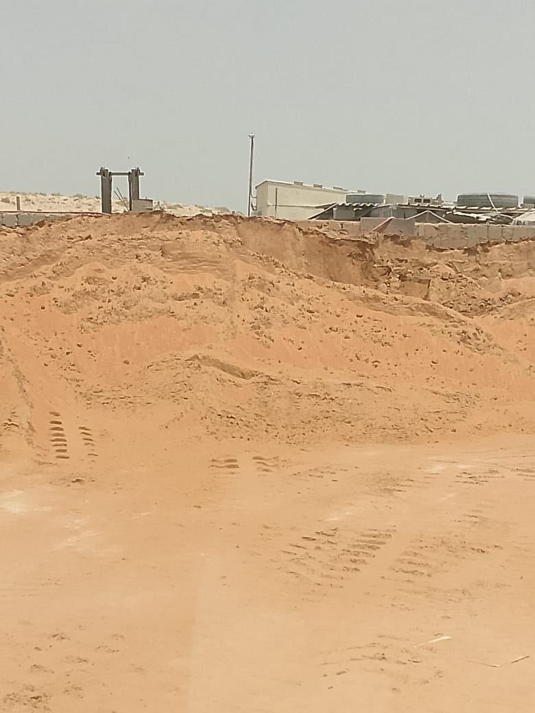 Red sand stockpile